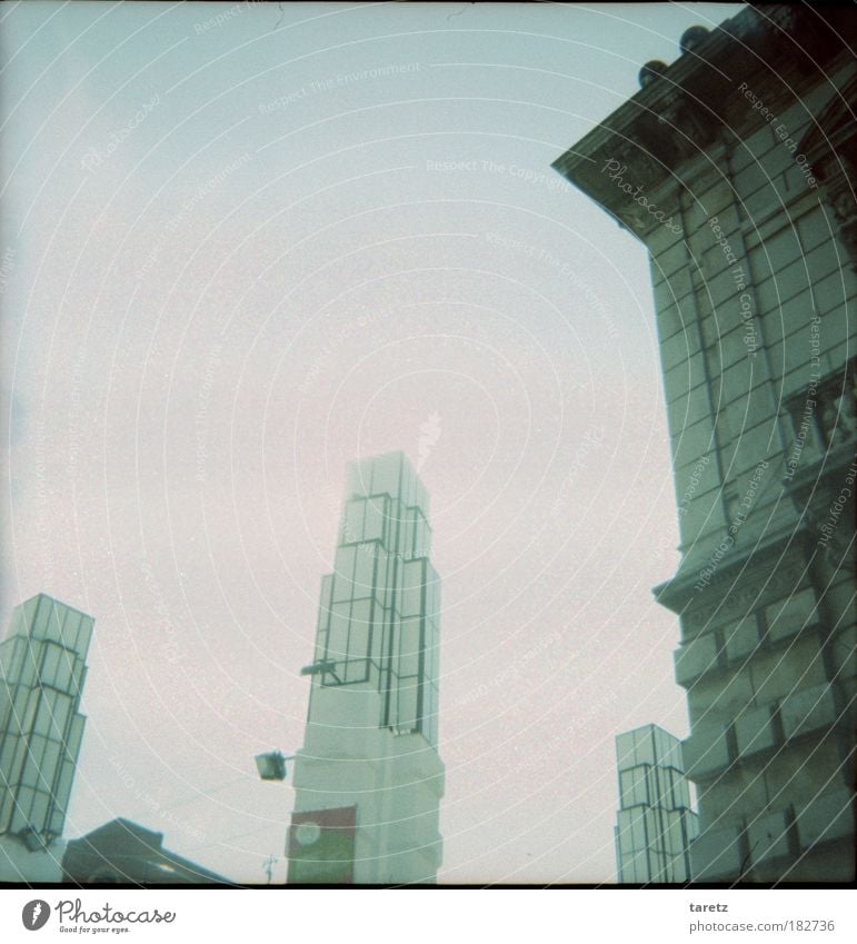 Art Deco Colour photo Subdued colour Exterior shot Lomography Deserted Copy Space top Day Central perspective Style Art deco Lisbon Portugal Capital city Tower