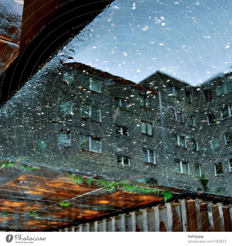 turntable Colour photo Multicoloured Exterior shot Detail Experimental Deserted Day Reflection Bird's-eye view Town Wall (barrier) Wall (building) Facade Stone