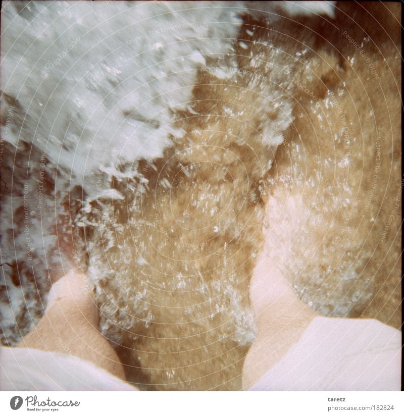 Washed round Human being Masculine Legs Feet 1 Going Stand Bright Wet Life Beach Water Waves Atlantic Ocean White crest Sand Current Force of nature Warmth