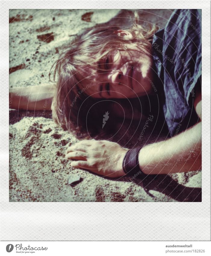 Sound of Silence Colour photo Exterior shot Close-up Polaroid Day Light Shadow Looking into the camera Human being Masculine Man Adults Head Hair and hairstyles