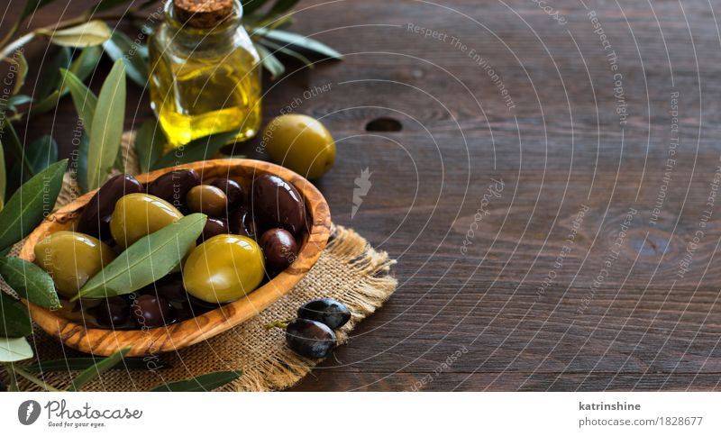 Olive oil and olives Vegetable Cooking oil Diet Italian Food Bowl Bottle Dark Healthy Brown Yellow Green Branch Extra Flavor Glass Harvest Ingredients Liquid