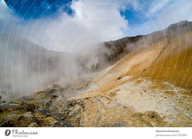 the other day in a volcano Wide angle Landscape Earth Air Clouds Gale Fog Warmth Mountain Volcano Uniqueness Apocalyptic sentiment Energy Threat Environment