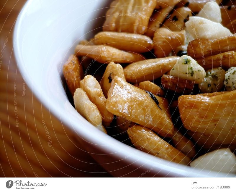 snackbox Colour photo Close-up Deserted Contrast Shallow depth of field Deep depth of field Dough Baked goods Candy Snack Finger food Bowl crisper snacks