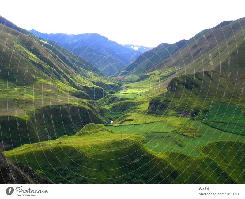 High in the Andes Colour photo Exterior shot Calm Vacation & Travel Mountain Landscape Grass Rock Looking Fantastic Blue Green Day