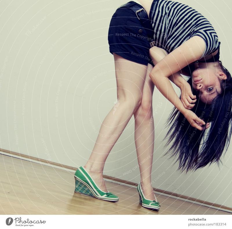 punk girl Multicoloured Studio shot Copy Space left Feminine Young woman Youth (Young adults) Punk Rockabilly Movement Stand Dream Sadness Esthetic Cool (slang)