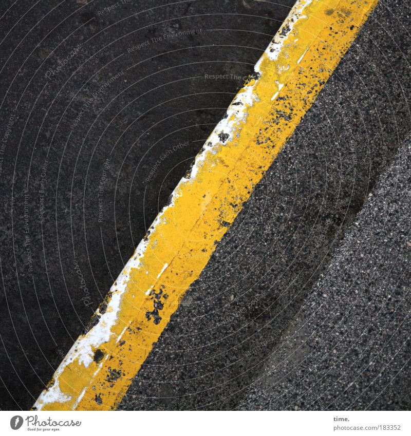 Lifelines #09 Stairs Concrete Yellow Gray Black Colour Landing Floor covering Pavement Canceled Asphalt Diagonal Exterior shot Tar Copy Space Deserted Day