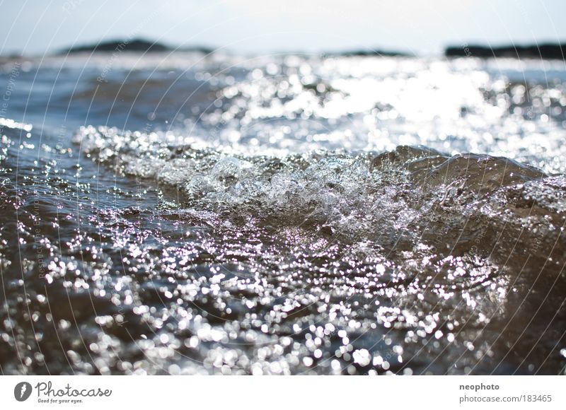 current Colour photo Subdued colour Exterior shot Detail Deserted Day Contrast Reflection Sunlight Back-light Shallow depth of field Nature Water Sky Coast