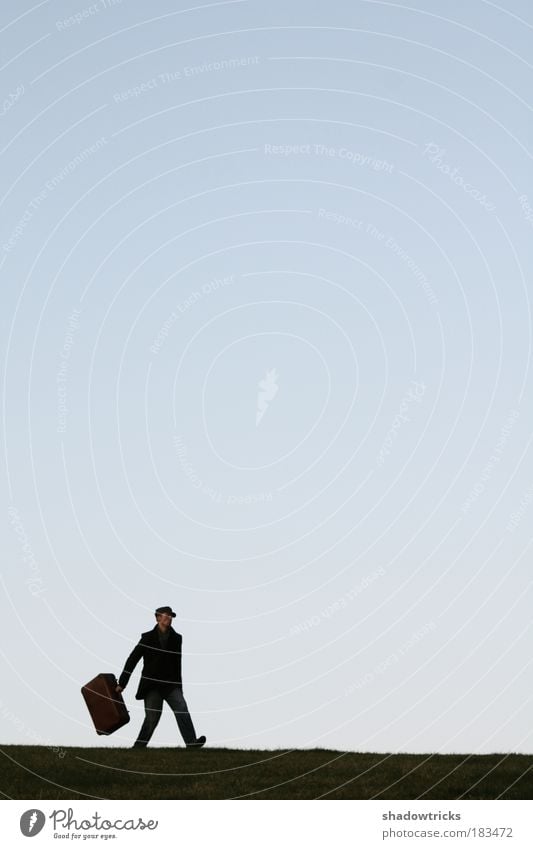 Just run away! Colour photo Subdued colour Exterior shot Underwater photo Morning Dawn Evening Twilight Light Shadow Contrast Silhouette Masculine Young man