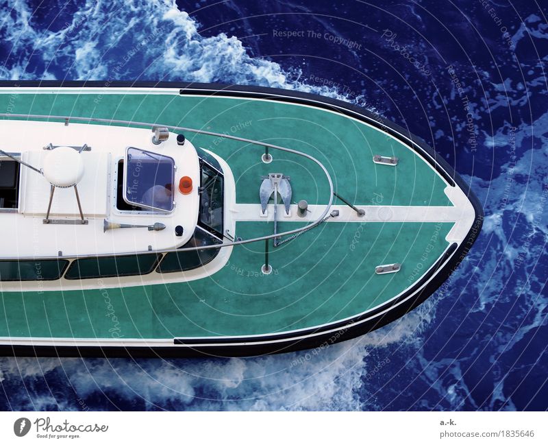 free ride Ocean Waves Navigation Boating trip Motorboat Watercraft "Pilot boat Accompanying Boat Driving To swing Blue Green Determination Beginning Movement