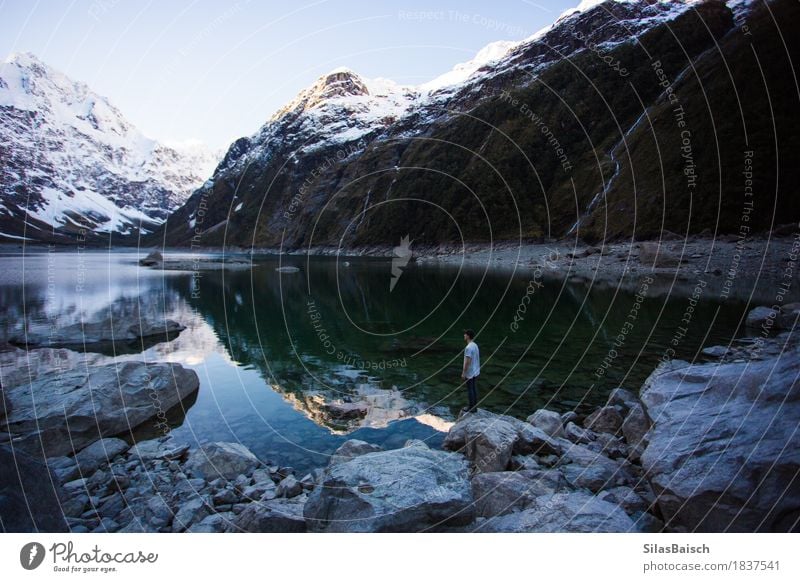 Ice Lake Climbing Mountaineering Hiking Human being Young man Youth (Young adults) 18 - 30 years Adults Environment Nature Landscape Climate Climate change