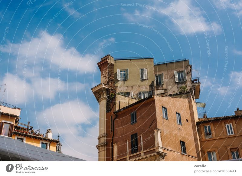 casa bellissima Small Town Port City Old town House (Residential Structure) High-rise Building Facade Balcony Terrace Roof Italy Stack Tall Shutter Tuscany