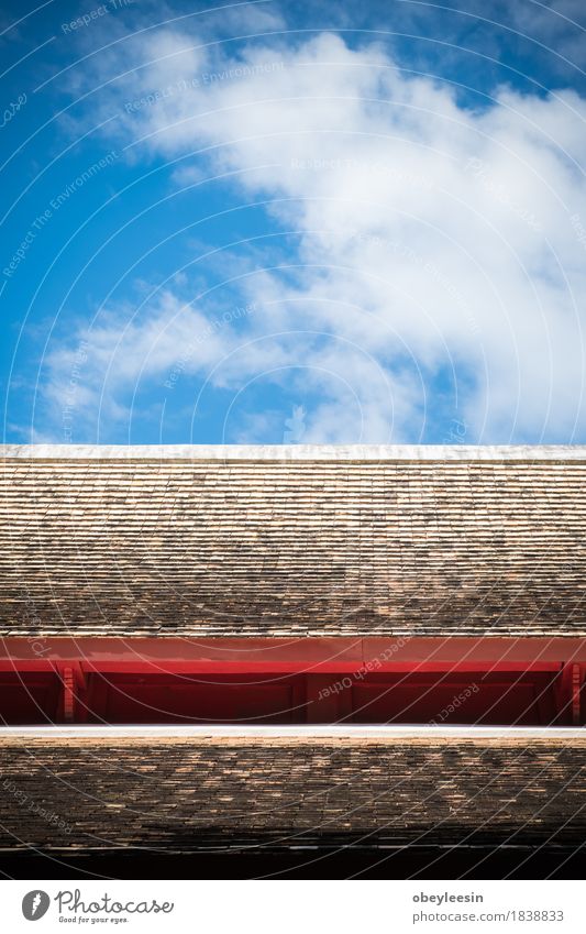 roof top of a temple in Chiang Mai, Thailand Art Artist Culture Sky Cloudless sky Clouds Adventure Colour photo Multicoloured Close-up Detail Deserted