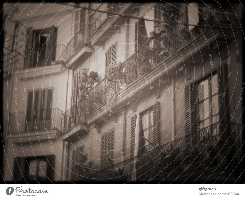 old times Black & white photo Exterior shot Deserted Village Town Old town House (Residential Structure) Manmade structures Building Architecture Facade Balcony