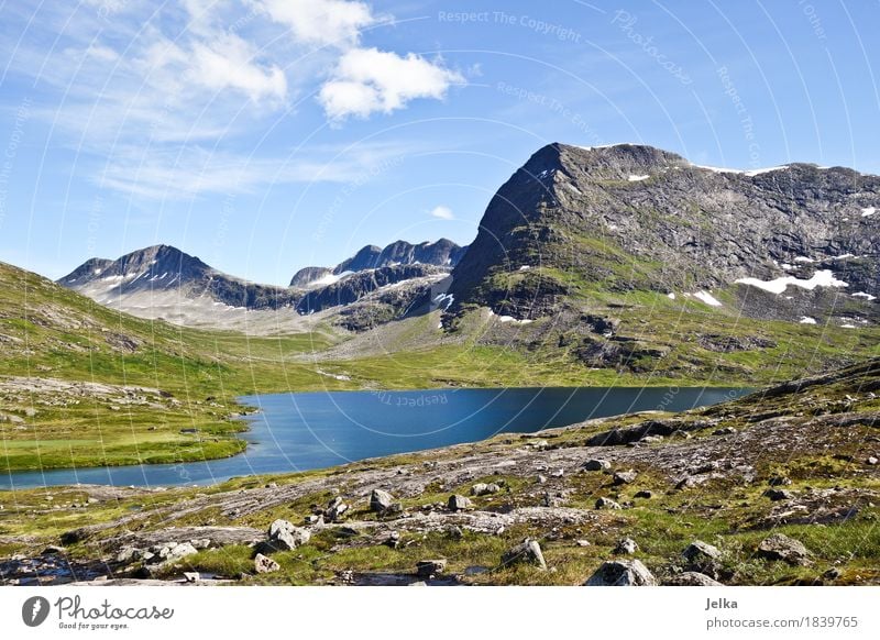 blue lake Hiking Class outing Hiking trip Vacation & Travel Tourism Mountain Nature Landscape Air Water Sky Summer Trollstigen Peak Lake Mountain lake Norway