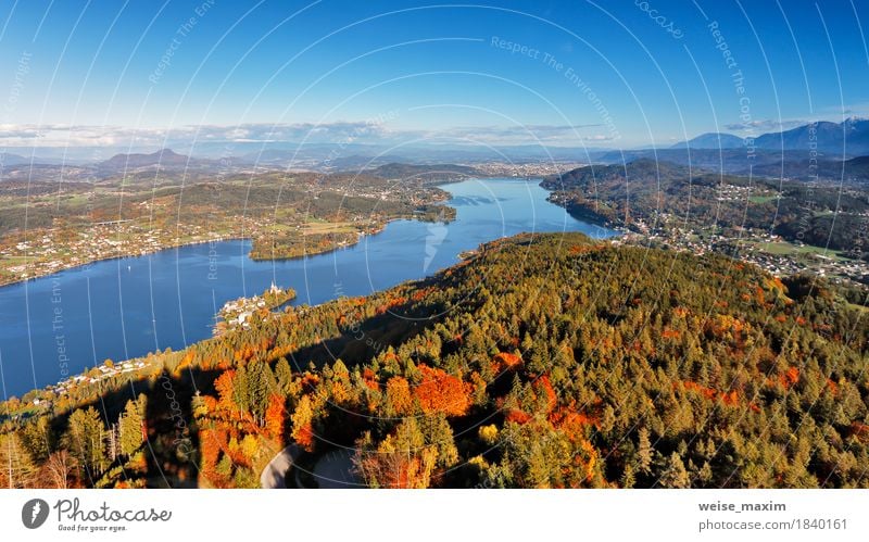 Sunny autumn day on the lake in mountains of south Austria Relaxation Vacation & Travel Tourism Trip Adventure Far-off places Freedom City trip Mountain Hiking