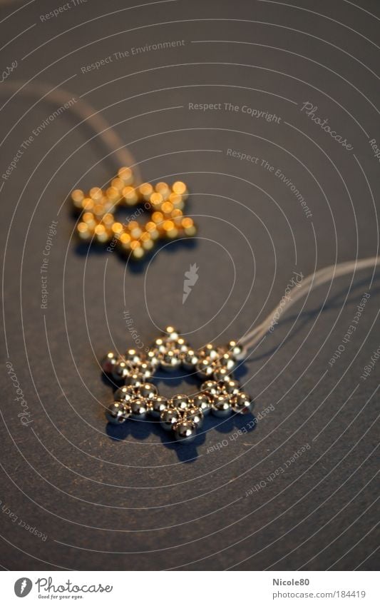 Stars and starlets Colour photo Subdued colour Interior shot Close-up Detail Neutral Background Artificial light Shallow depth of field Decoration Gold Silver