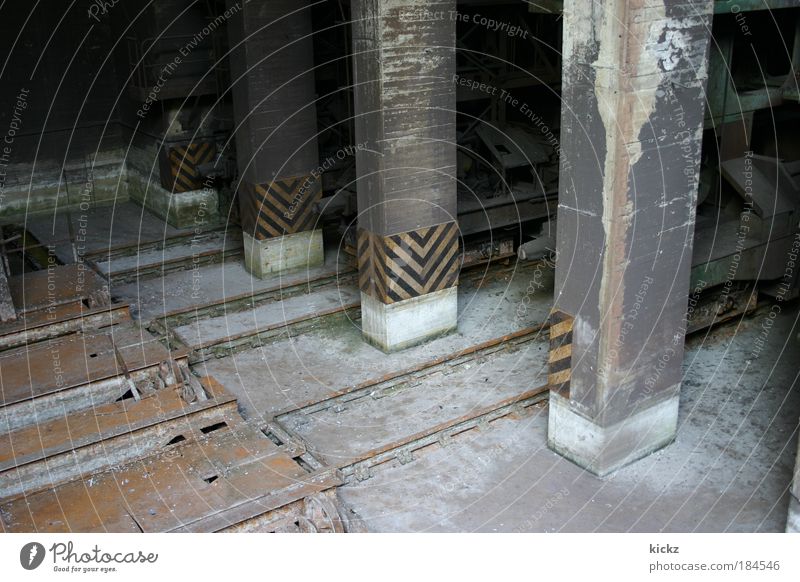 piers Colour photo Exterior shot Deserted Day Light Shadow Central perspective Downward Machinery Energy industry Duisburg Industrial plant Factory Ruin