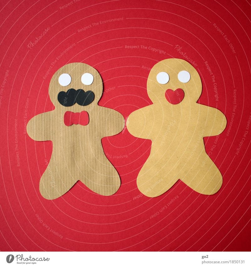 gingerbread couple Dough Baked goods Candy Gingerbread Gingerbread man Nutrition Leisure and hobbies Handicraft Christmas & Advent Masculine Feminine