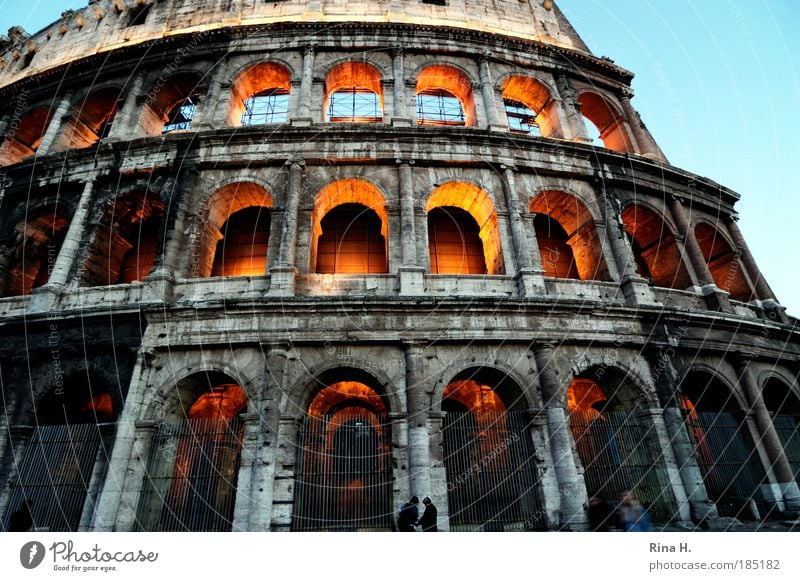 colossally Human being Rome Italy Manmade structures Tourist Attraction Landmark Colosseum Illuminate Exceptional Gigantic Might Death Pride Ruin Antiquity