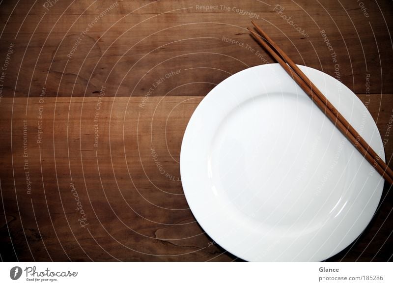 Escaped Sushi Asian Food Crockery Plate Elegant Style Design Wood Diet Feeding Wait Round Clean Brown White Caution Serene Patient Colour photo Interior shot