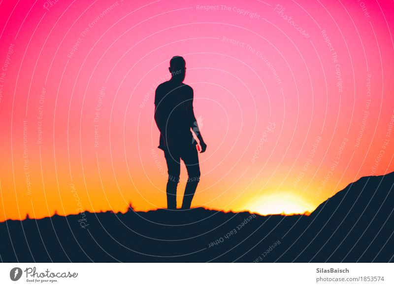 silhouette of an human Elegant Style Exotic Vacation & Travel Summer vacation Human being Young man Youth (Young adults) Man Adults Life Body 18 - 30 years Sun