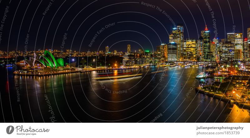 Nighttime Cityscape of Sydney Harbour Vacation & Travel Ocean House (Residential Structure) Landscape Sky Town Port City Downtown Skyline High-rise Places