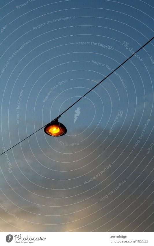 lantern Deserted Perspective Lantern Lamp Sky Clouds Light Street Colour photo Exterior shot Evening Twilight