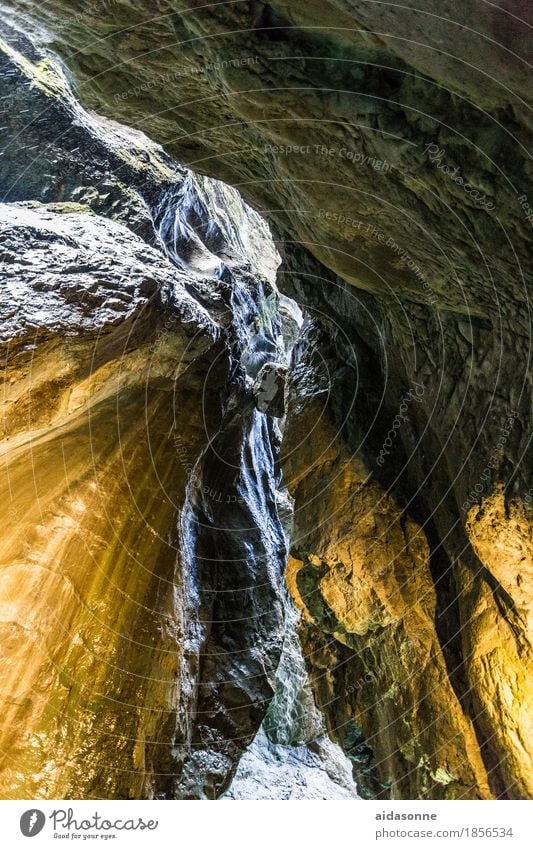 Partnach clamp Landscape Rock Alps Canyon Partnachklamm Enthusiasm Bravery Attentive Watchfulness Caution Calm Humble Colour photo Exterior shot Deserted Day