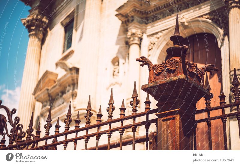 Detail view of Ragusa, Sicily, Italy Art Culture Town Church Building Architecture Facade Monument Street Old Historic Religion and faith Cathedral Europe