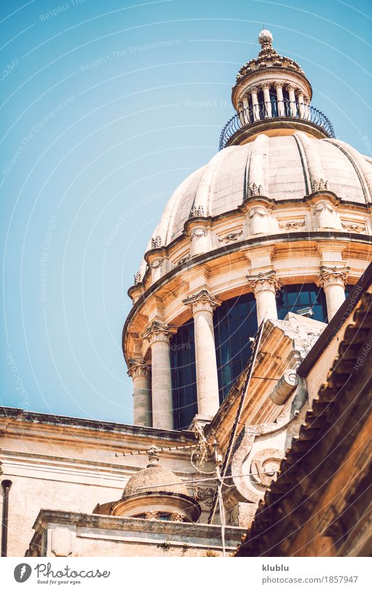 Detail view of Ragusa, Sicily, Italy Art Culture Village Town Church Building Architecture Facade Monument Old Historic Religion and faith Cathedral Europe