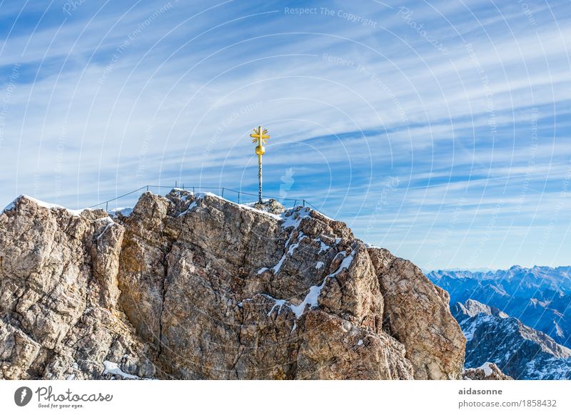 Zugspitze Landscape Beautiful weather Rock Alps Peak Emotions Happy Contentment Joie de vivre (Vitality) Colour photo Exterior shot Deserted Day Panorama (View)