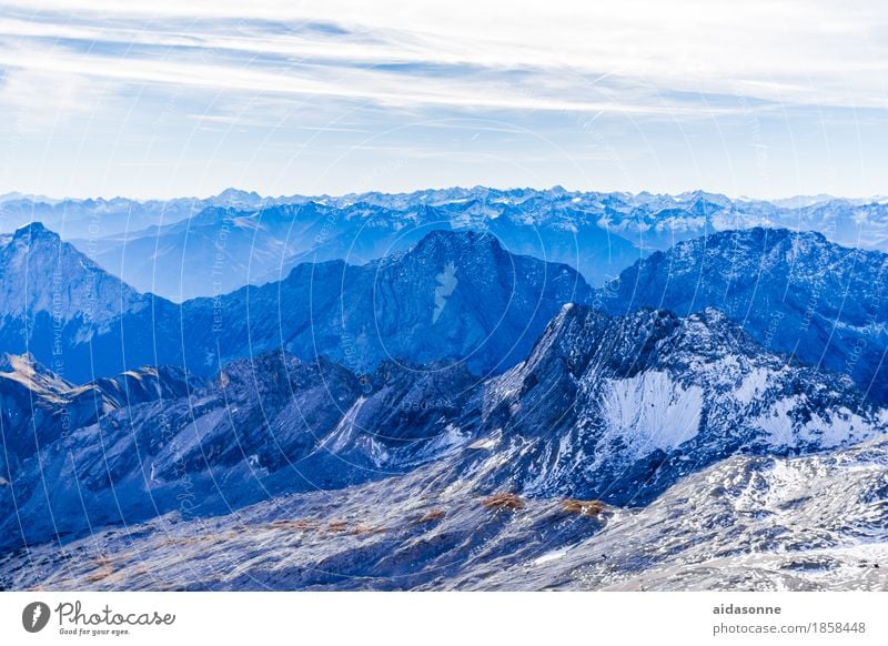 Alps Landscape Snow Rock Mountain Peak Snowcapped peak Glacier Esthetic Blue Colour photo Exterior shot Deserted Day Panorama (View)