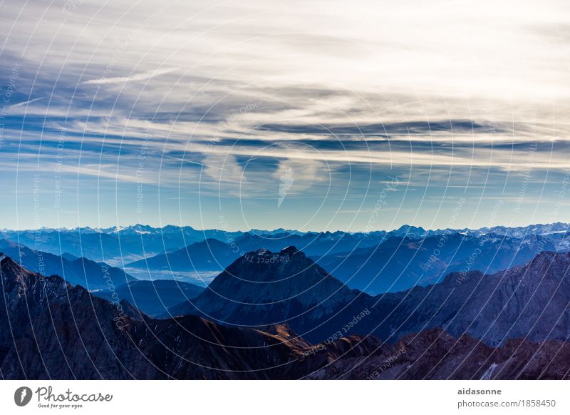 Alps Nature Landscape Sky Beautiful weather Mountain Peak Snowcapped peak Emotions Contentment Joie de vivre (Vitality) Enthusiasm Attentive Serene Calm