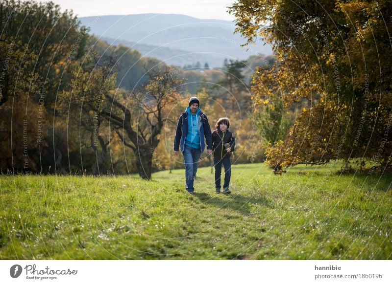 On My Way Trip Hiking Human being Masculine Boy (child) Man Adults Father Family & Relations 2 8 - 13 years Child Infancy 30 - 45 years Nature Landscape Meadow