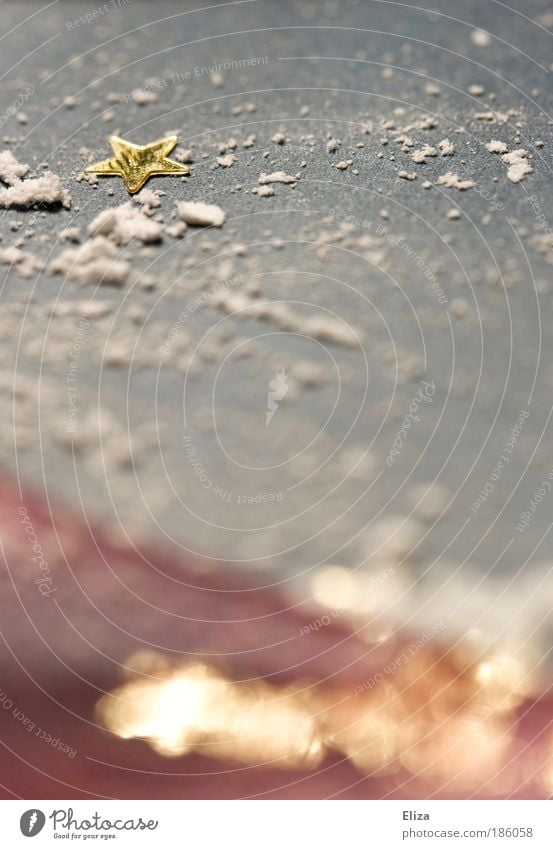 runaways Kitsch Odds and ends Gold Elegant Stars Decoration Snow Warmth Glittering Blue Sky Interior shot Studio shot Detail Deserted Shallow depth of field