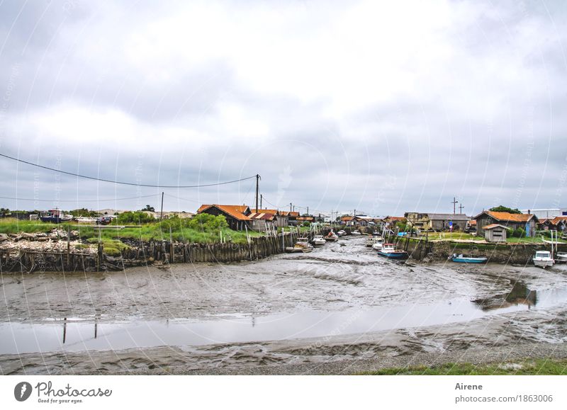 wait... Fisherman Fishing port Economy Fishery Fishing village House (Residential Structure) Hut Waterway Fishing boat Harbour Work and employment Wait