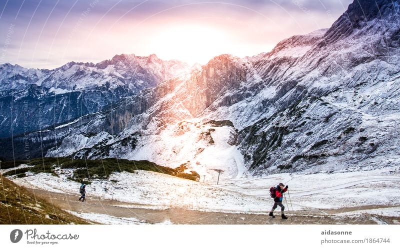 Hiking through the Alps Nature Landscape Sun Sunrise Sunset Sunlight Beautiful weather Peak Contentment Joie de vivre (Vitality) Attentive Caution Serene