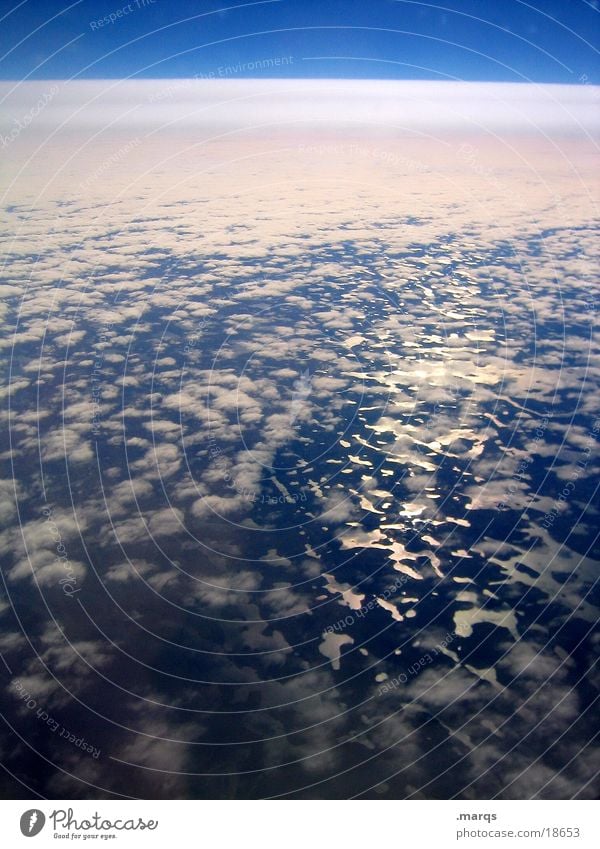 Backlight over Canada Clouds Lake Reflection Horizon Airplane Aviation Sky marqs