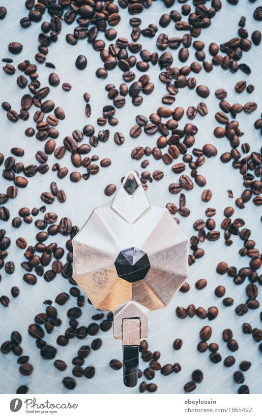 fresh coffee beans and percolator Lifestyle Elegant Style Design Joy Happy Nature Adventure Colour photo Multicoloured Close-up Detail Macro (Extreme close-up)