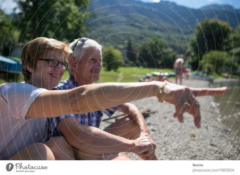 two happy seniors have fun together Wellness Life Well-being Contentment Vacation & Travel Trip Adventure Summer Female senior Woman Male senior Man Friendship