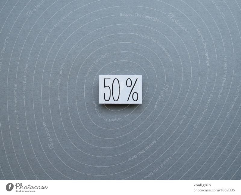 50% Characters Signs and labeling Percent sign Communicate Sharp-edged Gray Black White Emotions Moody Curiosity Contentment fifty-fifty Half Digits and numbers