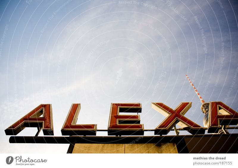 HIDE AND SEEK Sky Clouds Beautiful weather Berlin Town Capital city Skyline Deserted Train station Manmade structures Building Architecture Berlin TV Tower Sign