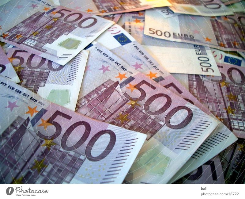 Many Euros Bank note 500 Possessions paper money pile of money