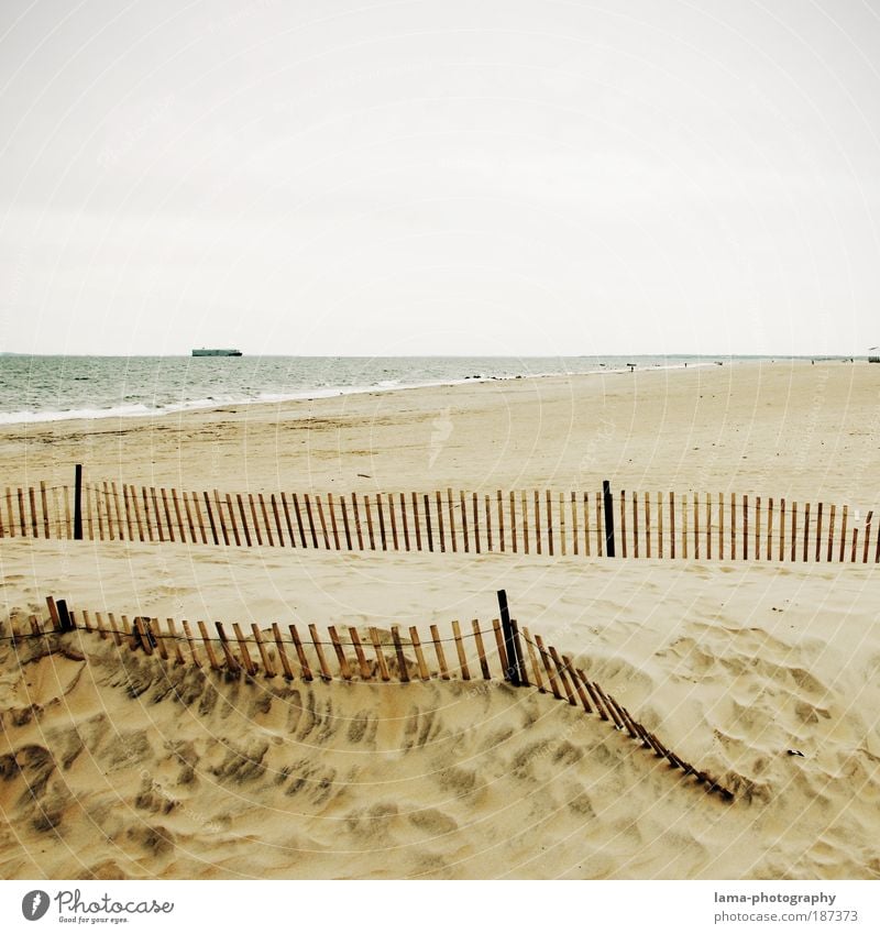 beachside Nature Landscape Sand Climate Climate change Bad weather Beach Ocean New York City Long Island Coney Island Deserted Far-off places Bright Longing