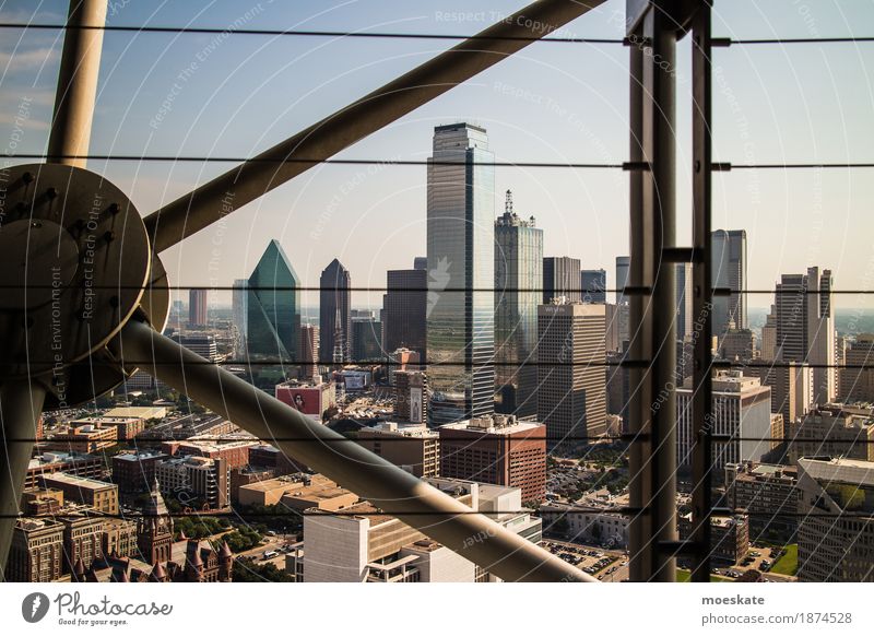 Dallas, Texas Town Downtown Skyline Populated House (Residential Structure) High-rise Bank building Balcony Roof Blue Vantage point Lookout tower Horizon