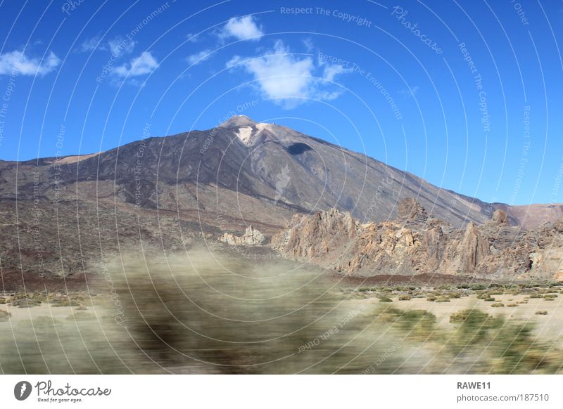 The highest mountain in Spain Nature Landscape Earth Weather Beautiful weather Rock Mountain Peak Volcano Teide Landmark Large Infinity Natural Dry Blue Brown