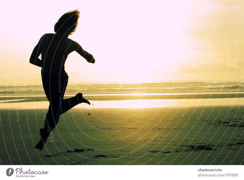 Kolja on the beach Sports Fitness Sports Training Martial arts Sportsperson Jogging Dance Playing Muscular Colour photo Exterior shot Experimental Lomography