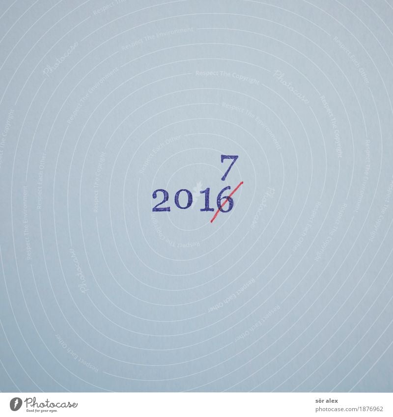 in three weeks Feasts & Celebrations New Year's Eve Sign Digits and numbers Blue Past Transience Time Future 2017 2016 New start Exchange Calendar Year date