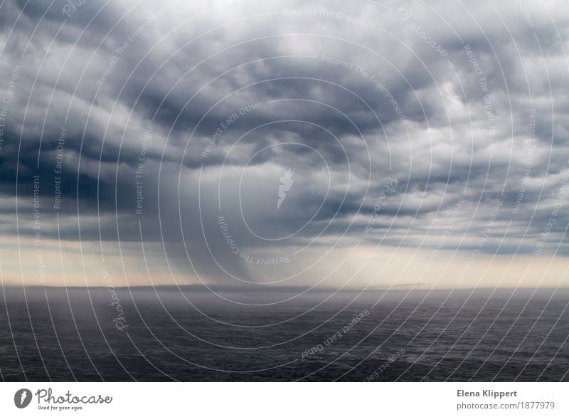 The storm on Lake Ladoga in Russia Environment Nature Landscape Water Sky Clouds Storm clouds Horizon Spring Summer Autumn Weather Bad weather Wind Gale Rain