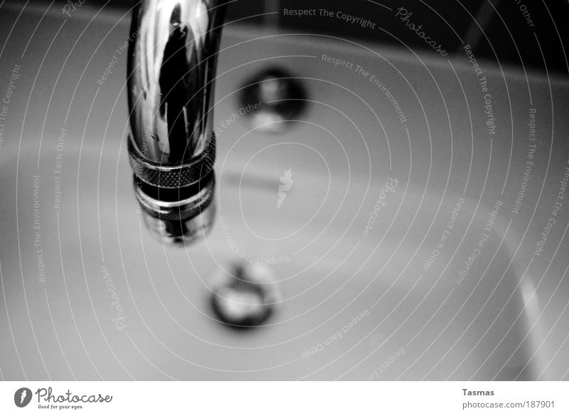 Strange Times Tap Sink washbasin Sanitary facilities Drainage Black & white photo Interior shot Deserted Contrast Shallow depth of field